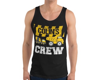 Colin's Birthday Crew Construction Birthday Party Unisex Tank Top