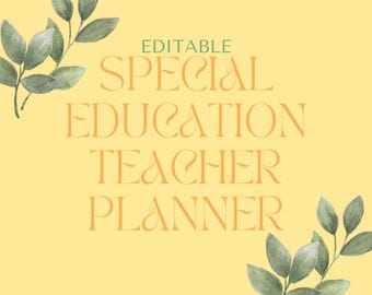 Planificador de profesores de educación especial acogedor: hoja de cálculo estética de Excel para programación, adaptaciones y planificación de lecciones