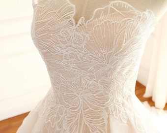 Chloe - simple and elegant A line wedding gown / prom dress.