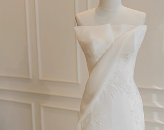 Florence - elegant boat neck A-line wedding dress.