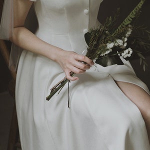 Alice Simple and Elegant French Style Midi Wedding Dress. - Etsy