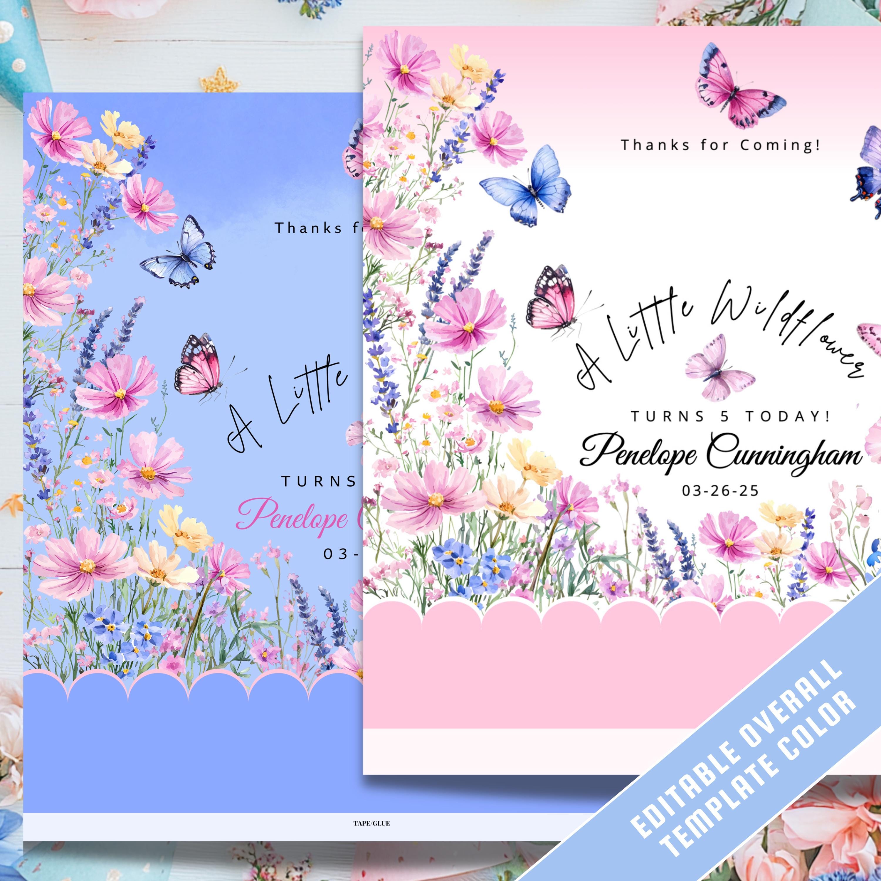 Wrapper Girl Editable Wildflower Candy Bar Wrapper | Girl Birthday Party Favor ...