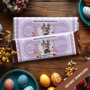 Easter Bunny Chocolate Bar Wrapper: Printable DIY Treat (Instant Download)