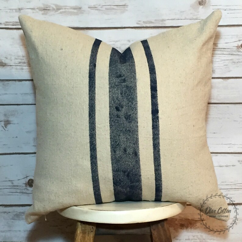 Farmhouse Stripe Faux Grain Sack Pillow COVER Farmhouse Etsy