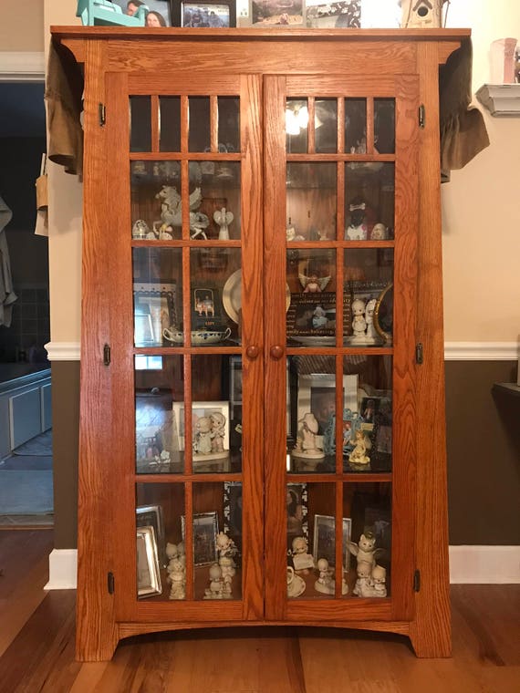 Curio Cabinet With Tapered Legs Etsy