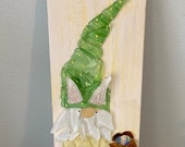 Seaglass Easter Gnome wood wall art