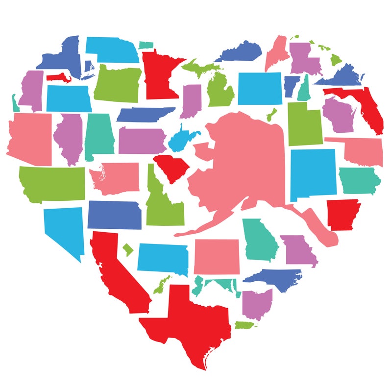 54 Vector State Graphics 50 States, 4 U.S. Territories PNG, SVG, EPS Guam, Puerto Rico, American Samoa image 1