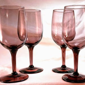 Vintage Majestic Plum Wine Glasses - Set of Four