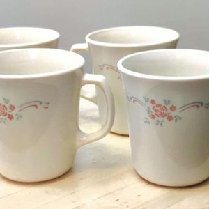 Vintage Corelle English Breakfast Coffee or Tea Cups Set of Four