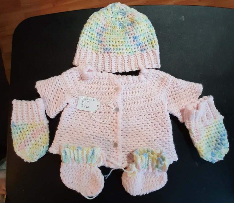 Newborn 4 piece sweater set