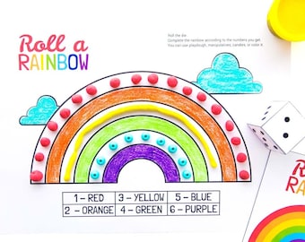 Roll a Rainbow Printable Game for Kids