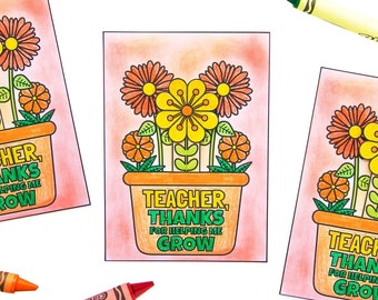 Teacher Appreciation Flower Pot Card - Printable Interactive Card For Teachers