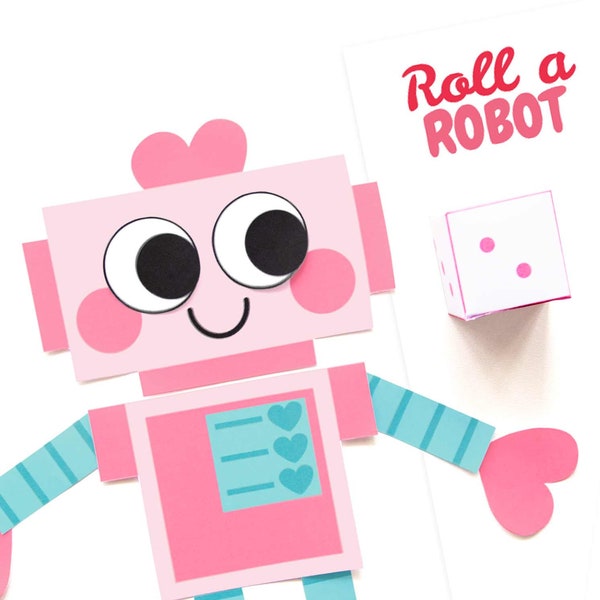 Roll a Robot - Valentine's Day Printable Game for Kids