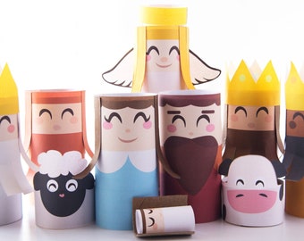 DIY Nativity Scene - Printable Toilet Paper Roll Templates