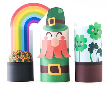 Printable St. Patrick's Day Toilet Paper Roll Craft Templates