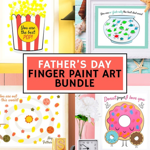 Finger Paint Art Father's Day Printable Lightning Bug Etsy