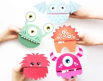Monster Puppets Printable Templates