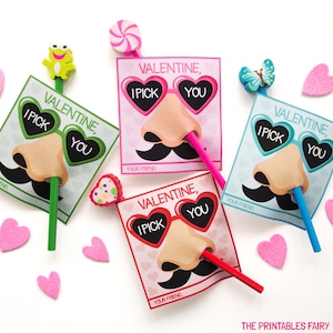 Funny Nose Picking Valentines - Valentine Mustache Pencil Holder