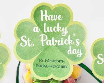 Shamrock Editable & Printable Tags - Lucky Clover Printable Gift Tags - St. Patrick's Day Instant Download