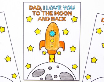 Father's Day Rocket Card Printable Template