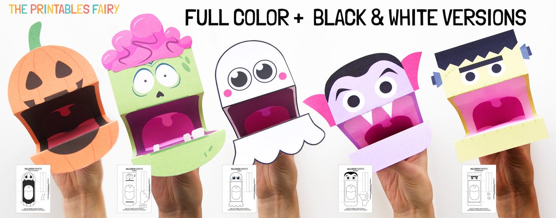 Halloween Puppets Printable Templates - Etsy
