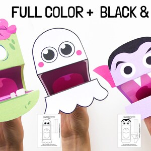 Halloween Puppets Printable Templates - Etsy