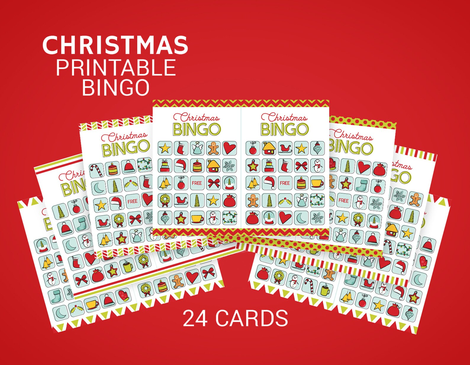 Christmas Bingo Printable 24 Christmas Bingo Cards. DIY Etsy