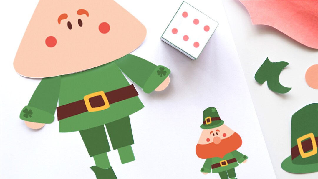 Roll a Leprechaun St. Patrick's Day Printable Game for Kids Etsy
