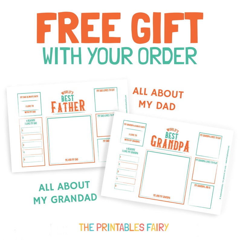 Father's Day printable breakfast kit. Cute gift from kids - Etsy España