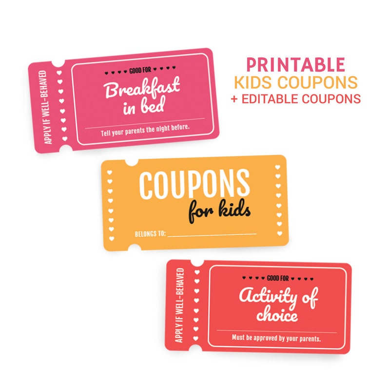 Young children Advantages Coupon Ebook. Printable Young children Coupon codes. Editable Youngsters added benefits discount codes. Present discount coupons for small children for Excellent routines. Do-it-yourself present for young children image relating to Ross Coupons in Store Printable titled Children Gains Coupon E book. Printable Youngsters Coupon codes. Editable Young children added benefits discount codes. Reward discount codes for children for Wonderful practices. Do it yourself present for youngsters