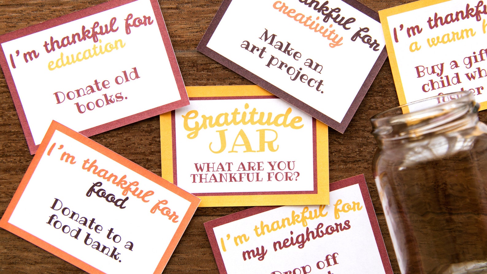 Gratitude Jar Thankful Jar Printables Etsy