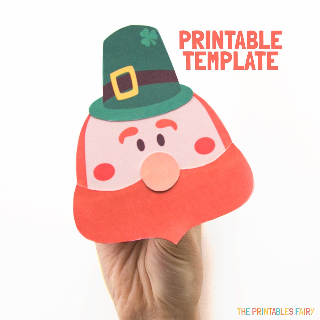 Leprechaun Puppet Printable Template Etsy
