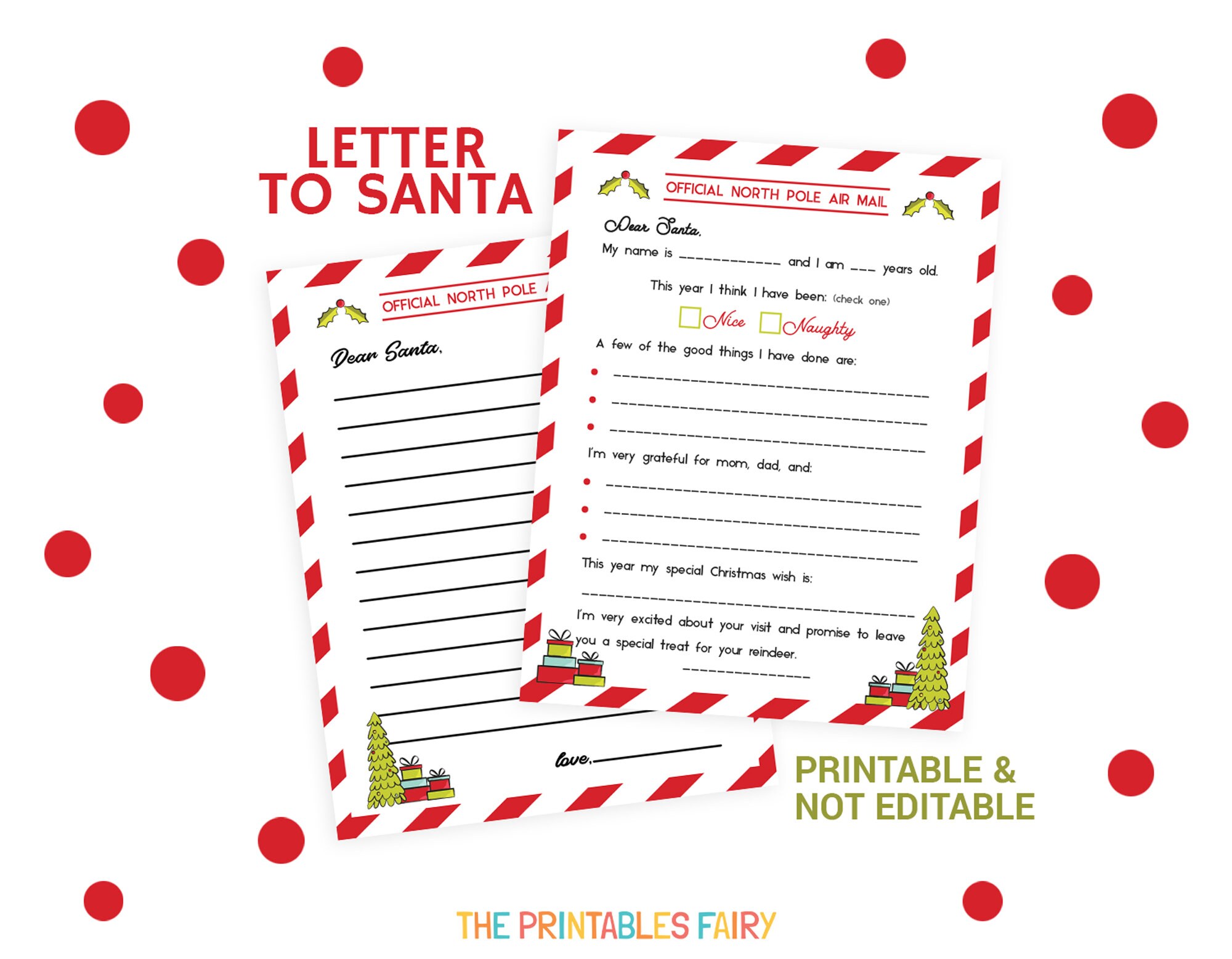 Editable Letter From Santa. Printable Letter to Santa. Dear - Etsy UK
