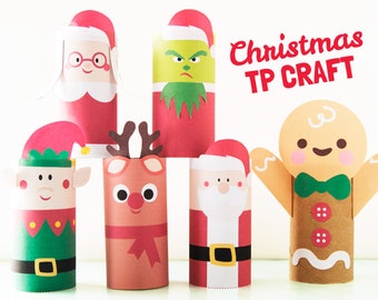 Printable Christmas Toilet Paper Roll Craft Templates