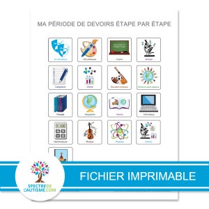 Tableau/Routine Ma période de devoirs étape par étape image 7