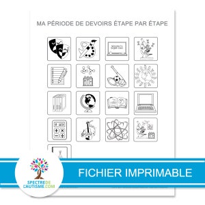 Tableau/Routine Ma période de devoirs étape par étape image 10