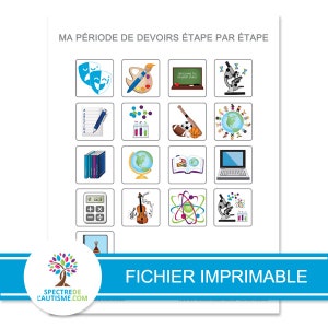 Tableau/Routine Ma période de devoirs étape par étape image 9