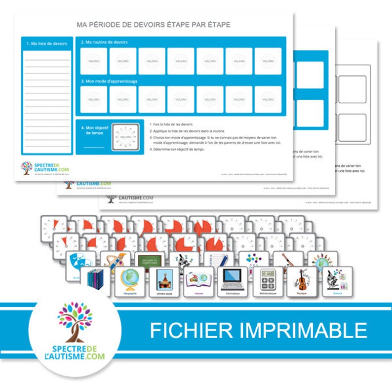 Tableau/Routine Ma période de devoirs étape par étape image 2