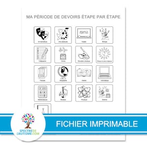 Tableau/Routine Ma période de devoirs étape par étape image 8