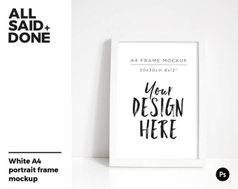 Download Free A4 Single White Portrait Frame Mockup Free Mockups Psd Mockups Free Download Templates PSD Mockup Template
