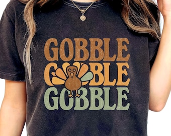 Thanksgiving Turkey PNG: Gobble Gobble, Thankful, Blessed (Digital Download)