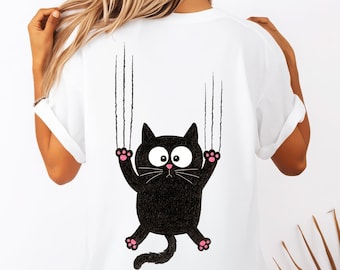 Funny Sassy Cat Scratch PNG - Humor T-Shirt Design (Digital Download)