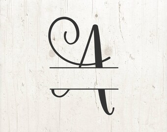 Split Monogram Letters, Split Alphabet svg files, Letter A SVG, font for cricut, split monogram svg font