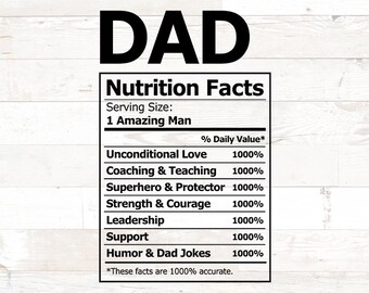 Download Dad Nutrition Facts Etsy
