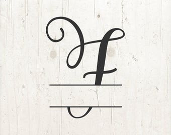 Split Monogram Letters, Split Alphabet svg files, Letter F SVG, font for cricut, split monogram svg font