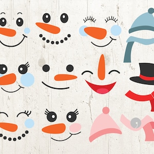 Snowman Face SVG Bundle | Snowman SVG | Christmas Bundle SVG | Christmas Clipart Svg | Svg Cut File for Cricut