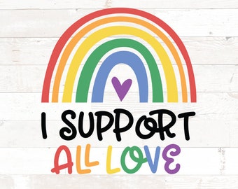 Pride Ally Rainbow PNG LSVG: Love is Love, LGBTQ Equality Design (Digital Files)