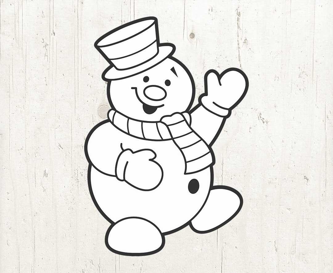 Snowman Svg, Frosty the Snowman Svg, Christmas Svg, Coloring Page