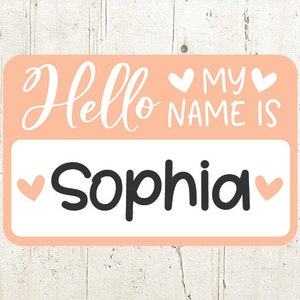 Bonjour mon nom est SVG, bonjour je suis nouveau ici svg, nouveau-né fille SVG pour Cricut et Silhouette dfx png, bonjour svg, Name Tag svg