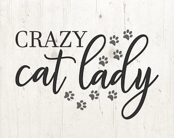Diseño SVG de la Señora Loca de los Gatos: Clipart para uso comercial (Descarga digital)